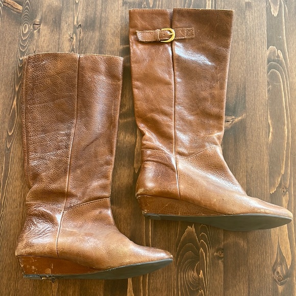 Steve Madden Intyce Cognac Leather Boots - Picture 2 of 3